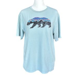 Patagonia Fitz Roy Bear Organic Cotton T-Shirt Bug Sky Blue XS